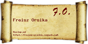 Freisz Orsika névjegykártya